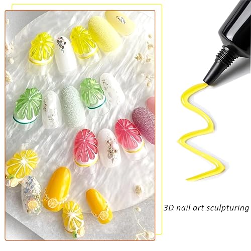 Miniatura 3 de Gel de escultura 3D para arte de uñas, 12 colores suaves de modelado de uñas, esmalte de revestimiento en relieve, esmalte de gel verde neón,