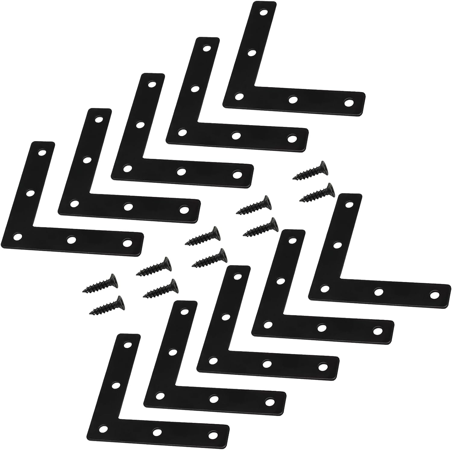 Hordion 10Pcs 3 x 3 Inch L Bracket Corner Brace (80 X 80mm