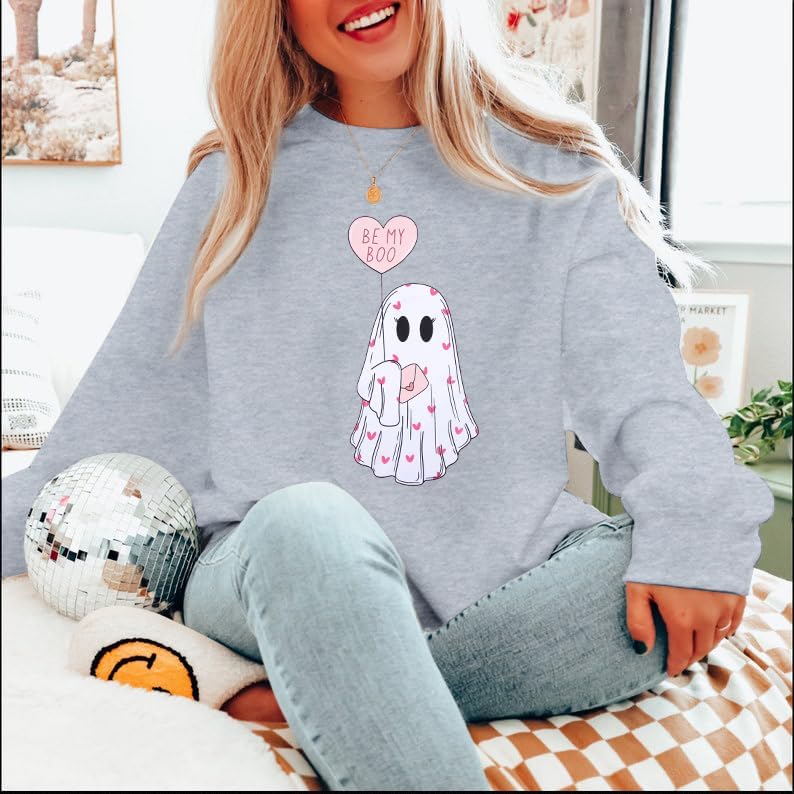 ASTANFY Valentine's Day Sweatshirt Valentines Shirt Women Be My Boo Shirt Valentines Gifts Long Sleeve Tee Tops - Image 3