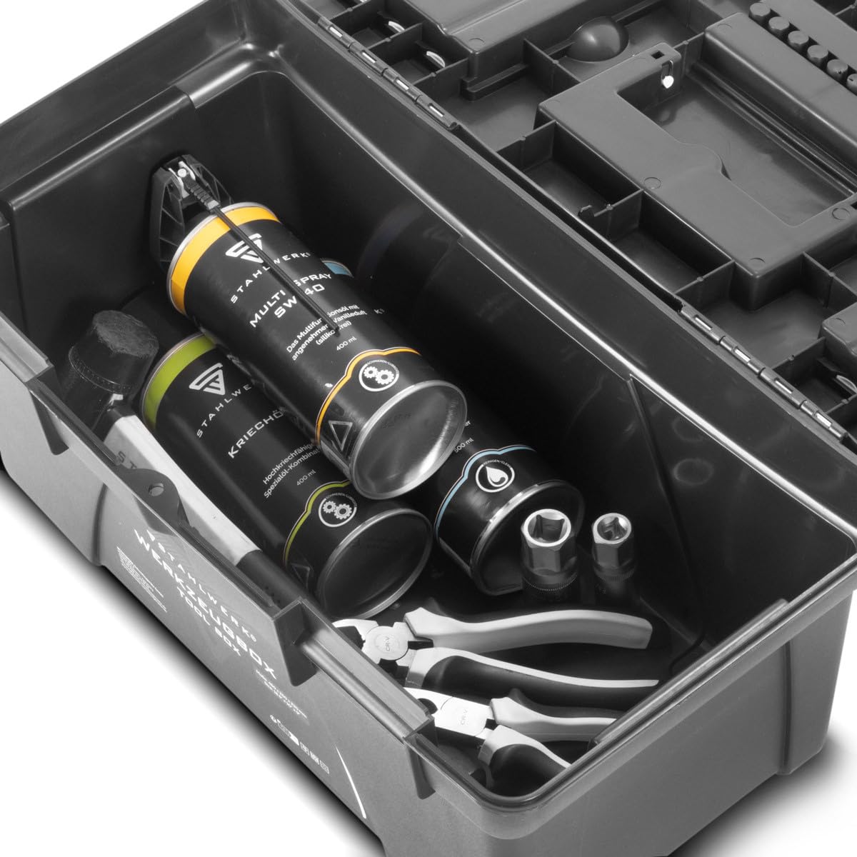 STAHLWERK Toolbox Set 5 leere Werkzeugkisten 5-in-1 Modul-System