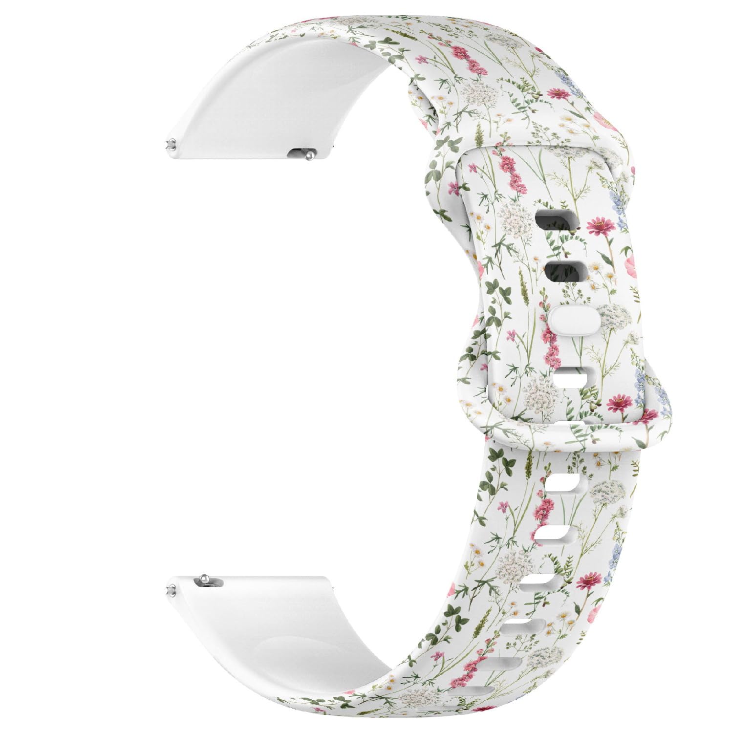 Compatible with Garmin Fenix 7/7 Pro, Fenix 6/6 Pro, Fenix 5/5 Plus, Epix (Gen2) / Epix Pro (Gen2), 22mm Sport Watch Band (Tender Floral Wildflowers Rose Lily Sunflower) Silicone Soft Strap