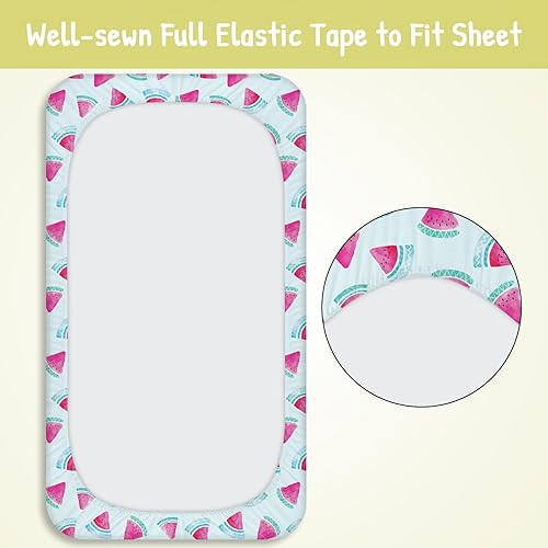 Miniatura 6 de Funda impermeable para cambiador de pañales para bebés niños y niñas, portátilmini sábanas de microfibra suave para cambiar pañales (sandía)