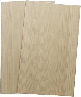 6.7''×11'' Natural Exotic Hinoki Cypress Wood Veneer Sheet,2 Pieces Straight Grain,0.5mm Craft DIY for Table Tennis Racket Woodworking