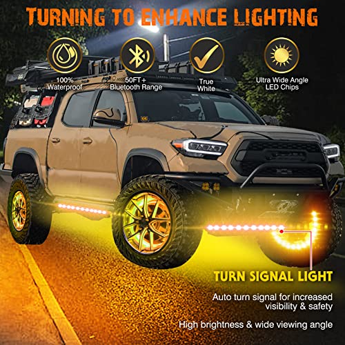 Otomo 15.5" Chasings Flows Ring Underglow Strip Light, 876-Leds 2-Row Dreamcolors Neon Rim Rotar Lighting With Braking & Turn Signal For Truck Car Suv(Rotor Brake Pad Dia≤13", Rim Inner Edge Dia≥19") #TOP4