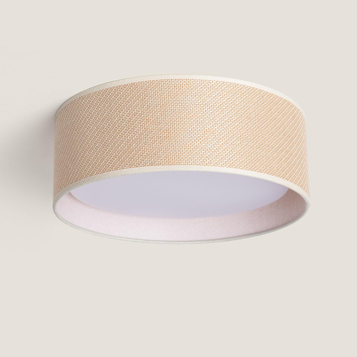 LEDKIA Plafón Circular Ratán Ø360 Rufus Natural | Ideal para Cocina, Comedor, Habitación