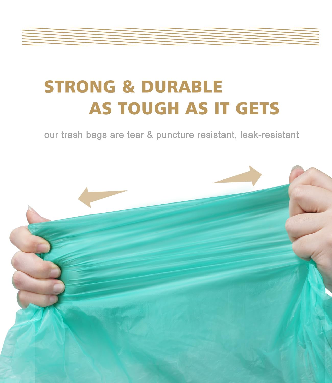 Bolsas de basura AYOTEE de 2,6 galones, bolsas de basura con cordón, 50 unidades, bolsas de basura ultra fuertes para baño, oficina, mascotas, coche (verde)
