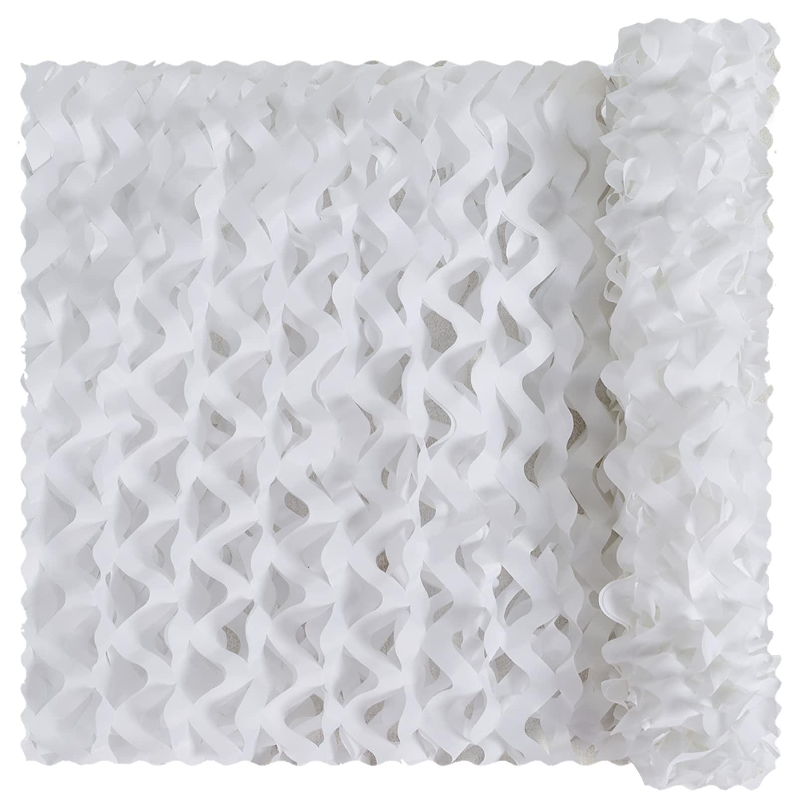 Camo Netting, Bulk Roll Camouflage Netting White 5 x 13 ft, Military Hunting Mesh Nets Free Cutting for Hunting Blind Sunshade Shooting Theme Party Decoration