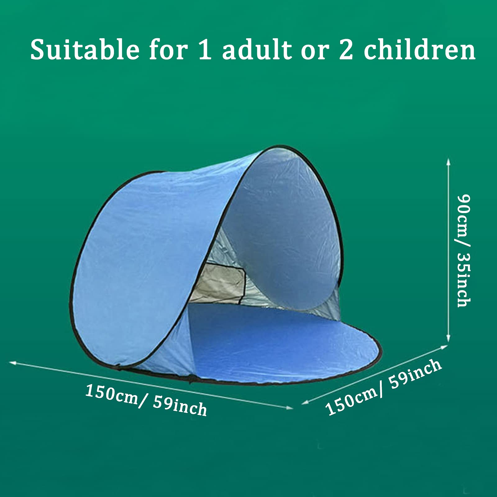 Tenda da Spiaggia Pop-Up Portatile 1 Persona Protezione Solare UPF 50+ Protezione UV, Tende Istantanee Automatica Ripari da Spiaggia Impermeabili con Borsa da Trasporto per Esterni