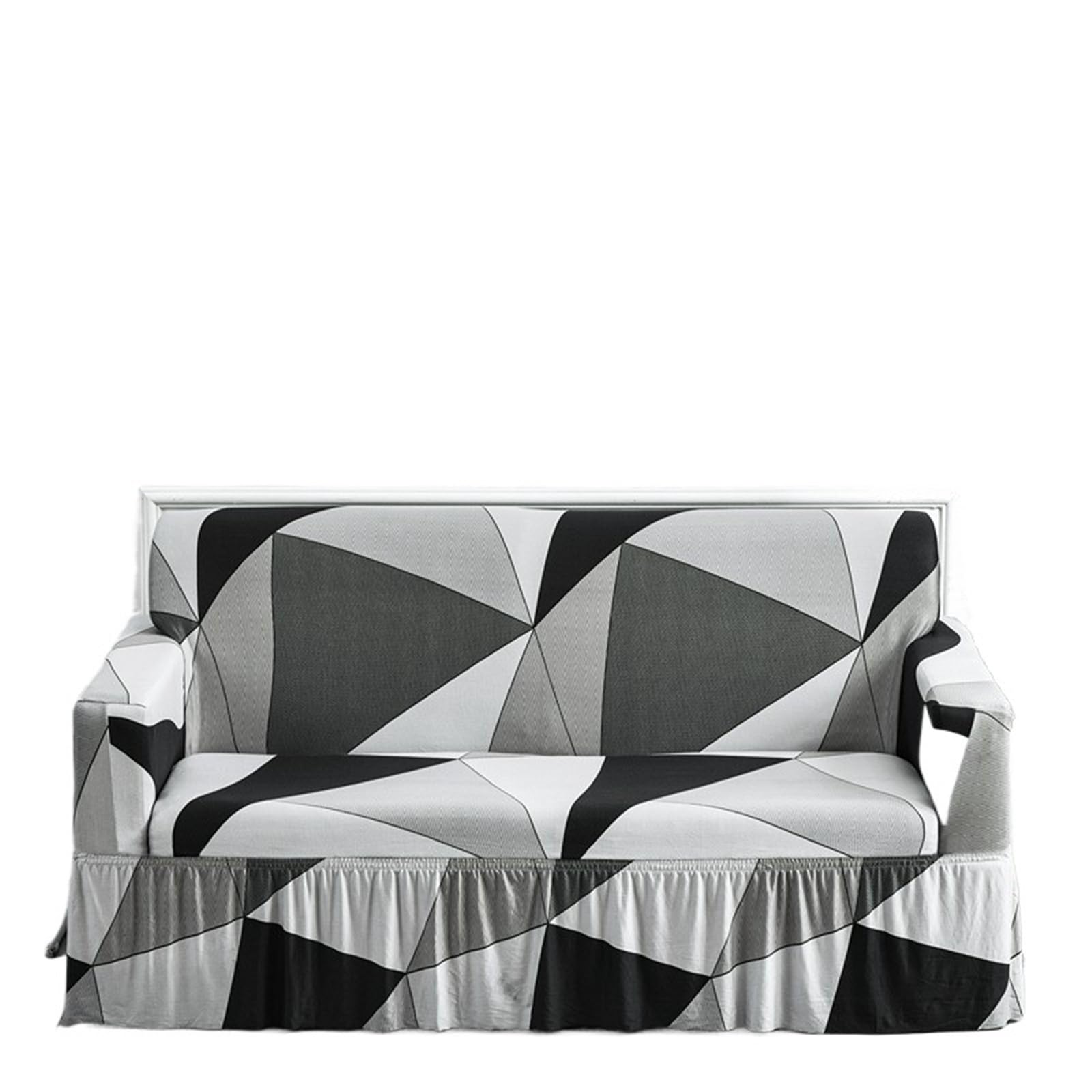 GCYEIDMA Skirt Sofa Cover 1/2/3/4 Seater Sofa Couch Cover with Skirt Washable Elastic Stretchable Easy Fit Universal Furniture Protector(Color 1,2-seater(145-185cm))