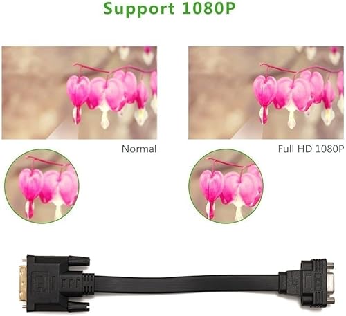 Miniatura 4 de CABLEDECONN Active DVI-D Dual Link 24+1 macho a VGA hembra Video con adaptador de cable plano Convertidor Negro (E0207)