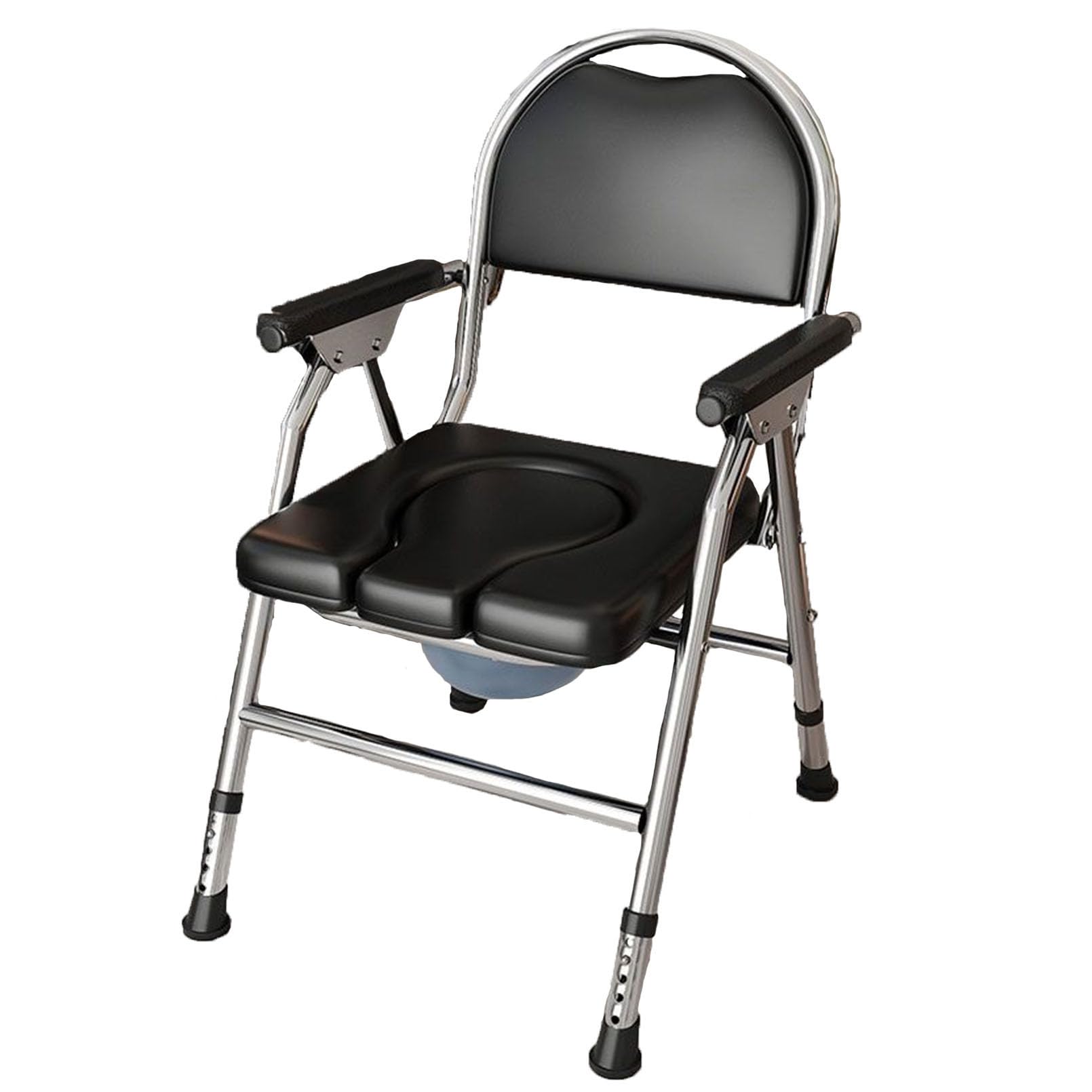 Chaise de toilette antidérapante et réglable en hauteur, confort rembourré 160 kg