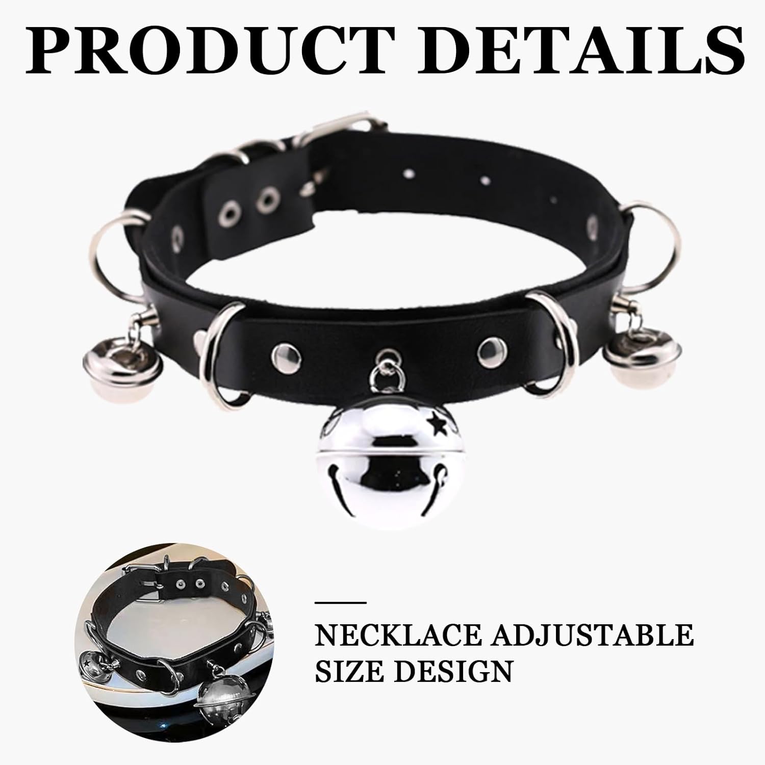 4 Pcs Wolf Fox Animal Cosplay Costume Kit, Cat Ears and Tail Set for Halloween Christmas Party, a Wolf Ears Headband a Fox Tail and Two Chokers (Black) - Image 5