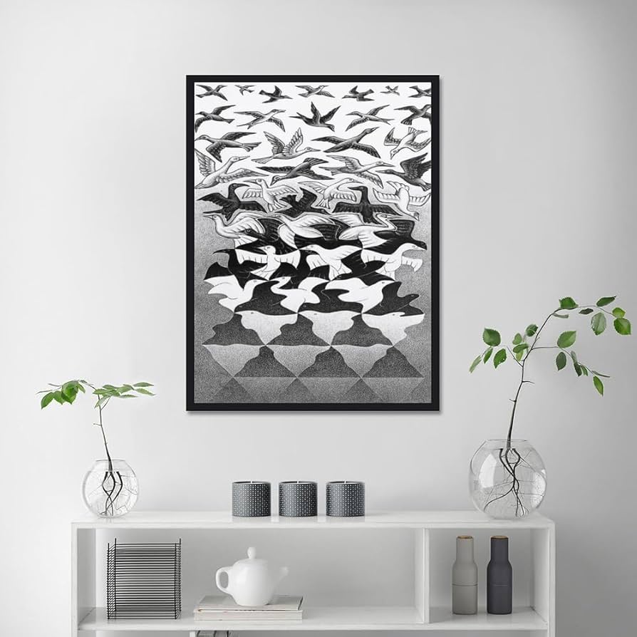 sheve絵画 M.C. Escher Still Life and Street Custom Framed Print | eBay