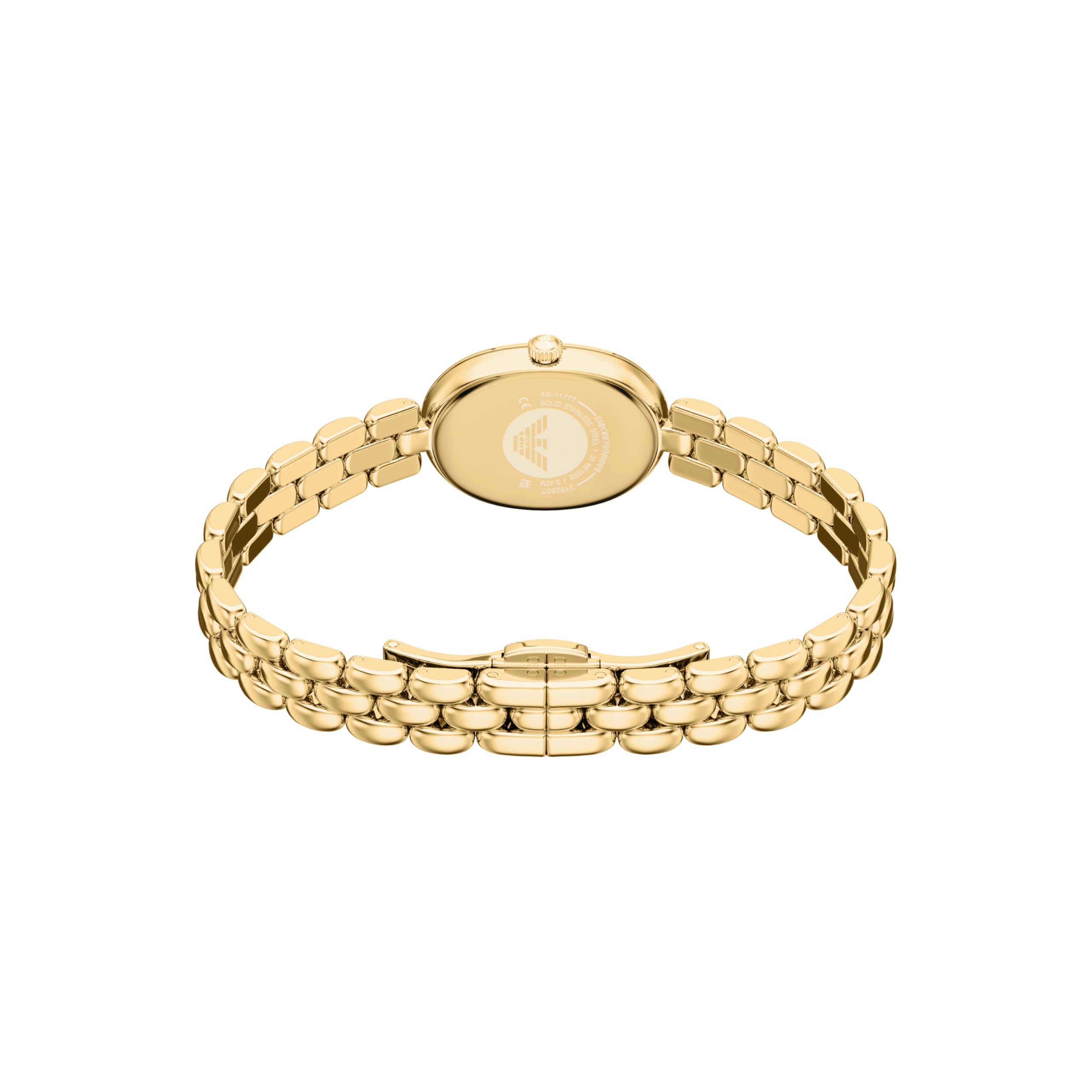 Emporio Armani Mujer Reloj de 28MM de Acero Inoxidable Tono Dorado, AR11777