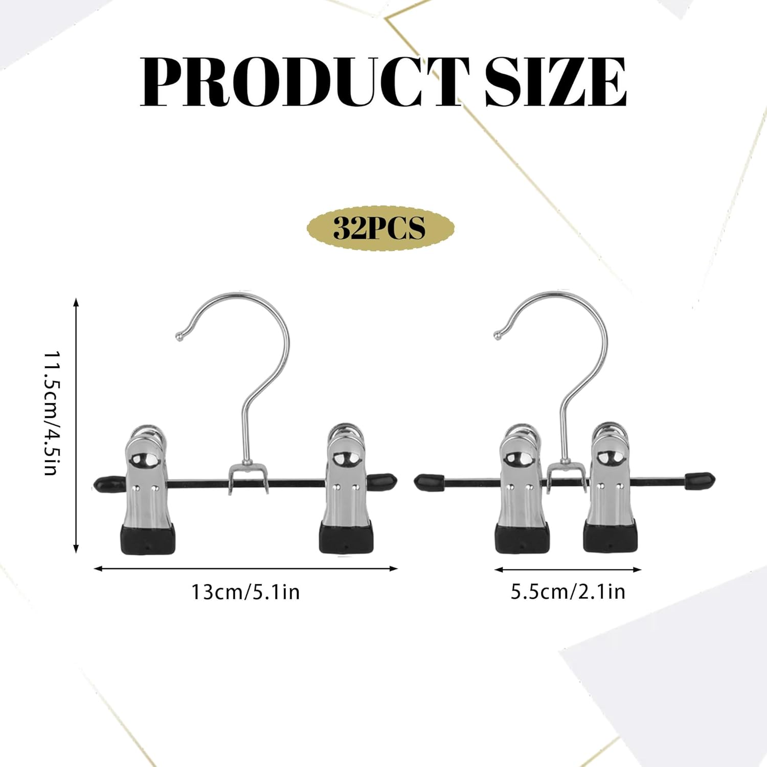 32Pcs Stainless Steel Boot Hangers Double Adjustable Clips Multifunctional Hook Hanging Boot Organizer for Tall Boots Travel Portable Boot Clips for Hanging for Handbags Clothes Laundry Home Socks Hat