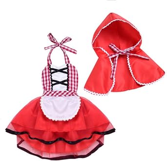 LYSINK Halloween Baby Little Red Riding Hood Costume Outfit Newborn Toddler Girl Tutu Dress Cloak Outfits Fairy Tale Costume
