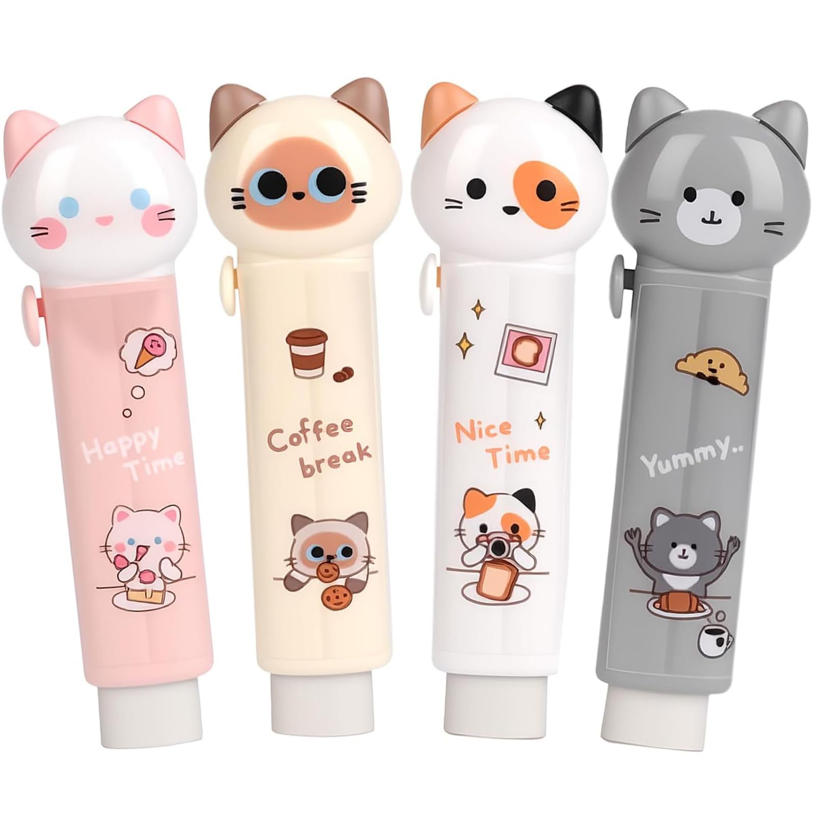 Amazon | 消しゴム 小学生 4色セット 可愛い 猫の肉球形 スティック
