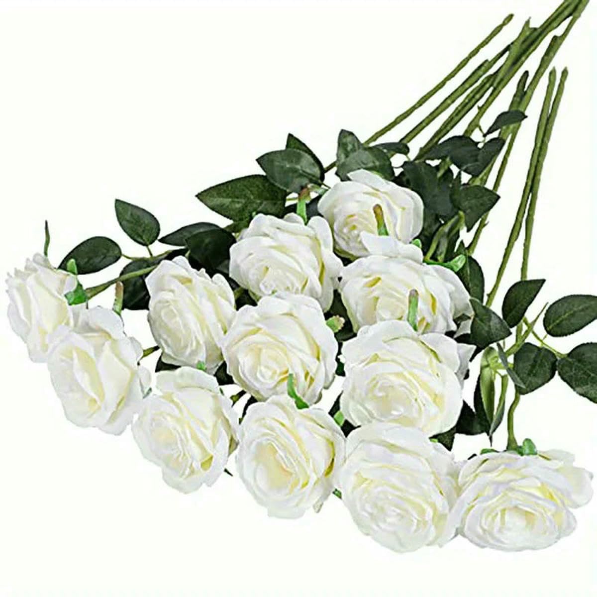 AYHTUD 12pcs Realistic Artificial Rose Bouquet for Weddings, Birthdays, and More for Floral Arrangements and Home Decor