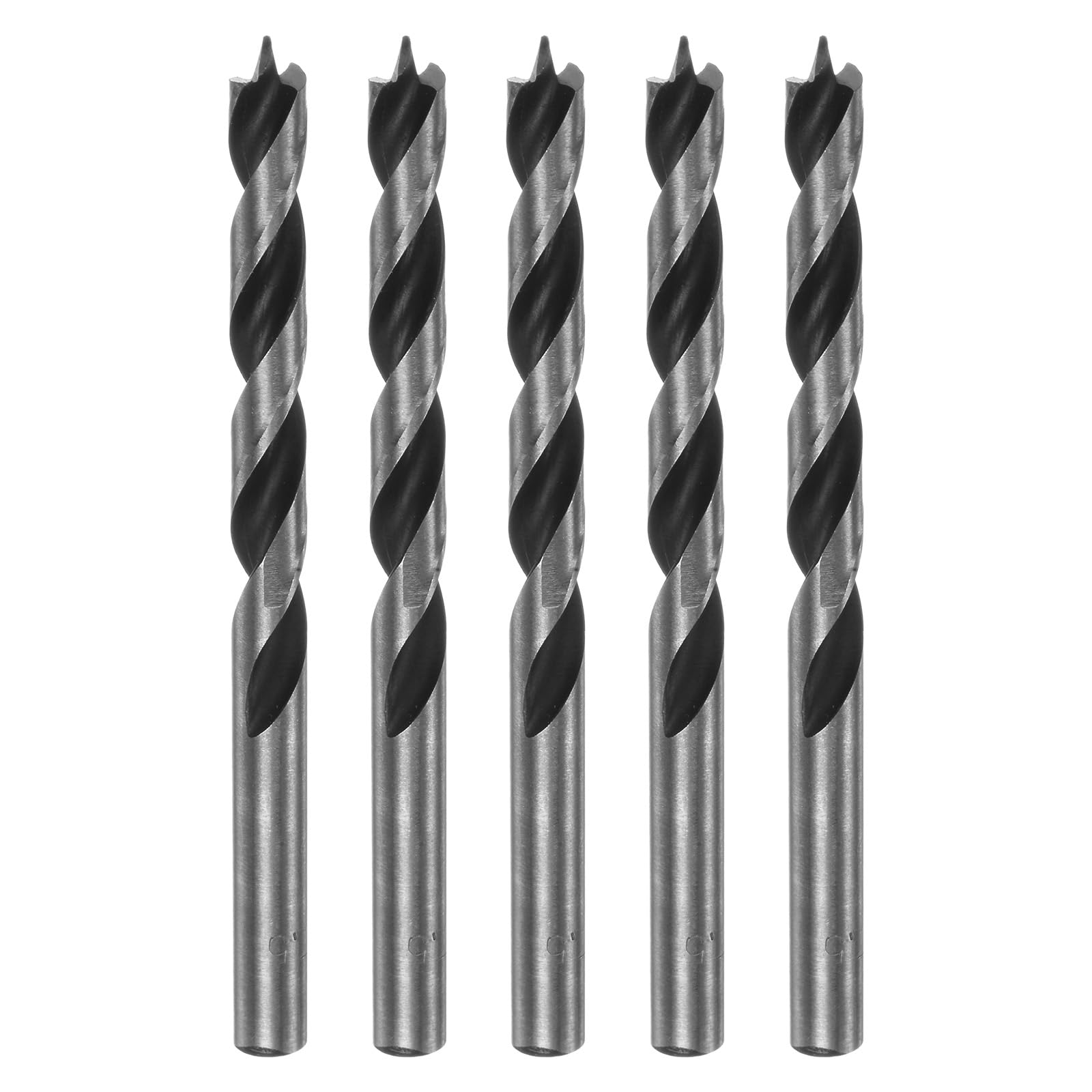 HARFINGTON 5pcs Brad Point Drill Bits 7.5mm(19/64") Dia Straight Round Shank Drill Metric Brad Point 2.8" Drilling Depth Spiral Twist Drill Bits for