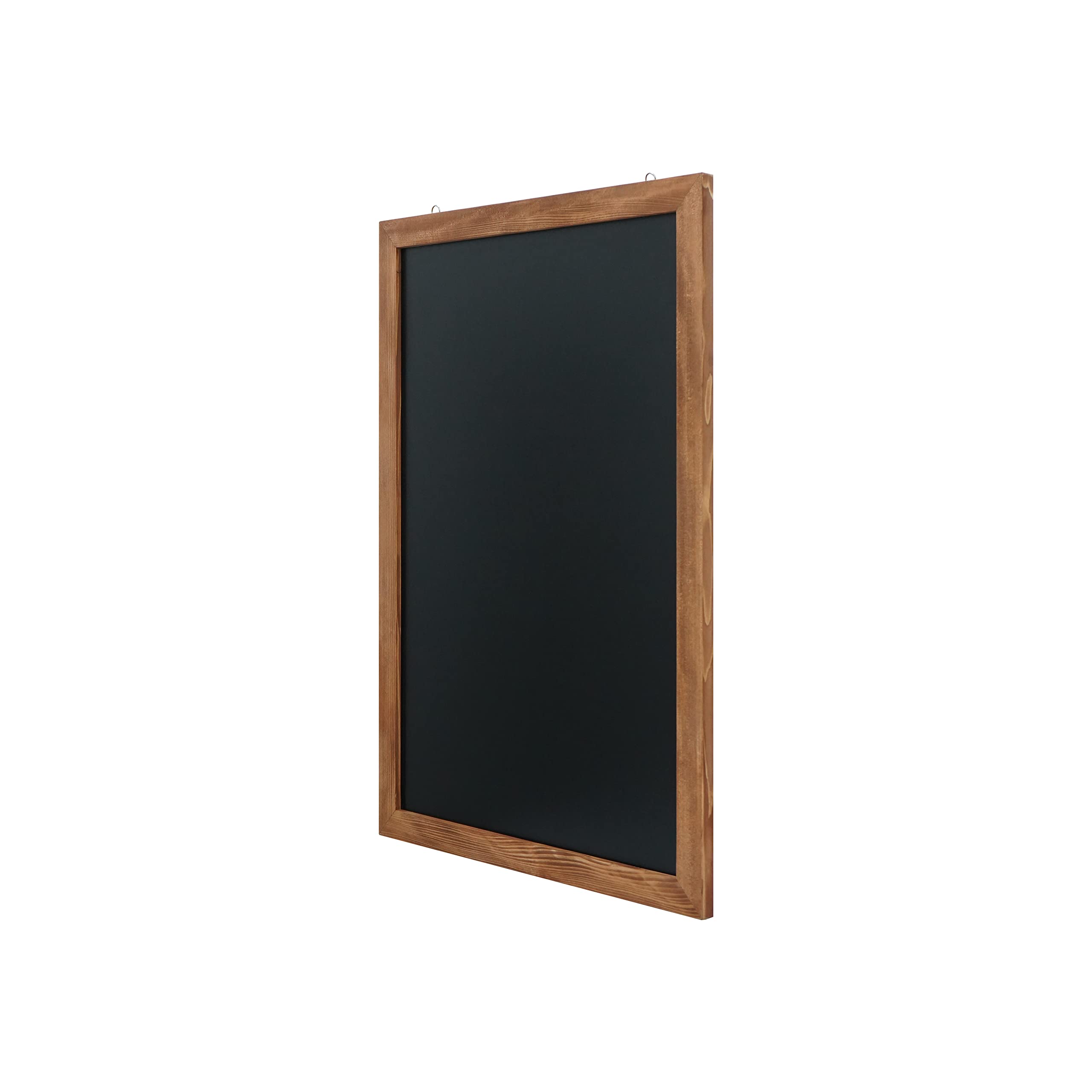 EUROPEL Kreidetafel mit schwarzer Melaminschicht, Rahmen aus lackiertem Kiefernholz, Naturholzfarbe, Abmessungen 60x84cm, Wandbefestigung, Hoch- oder Querformat, für flüssige Kreidemarker