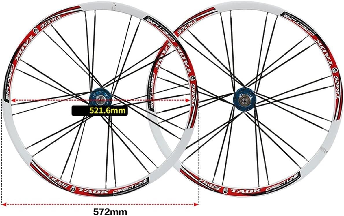 Bicicletas Grupo de ruedas Juego de ruedas de freno de disco de 26 ", juego de ruedas de bicicleta de montaña con tambor de flores desmontable rápido, juego de ruedas de freno de disco, llanta de bici