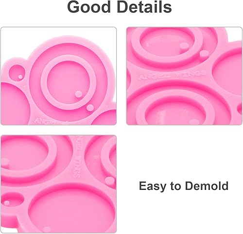 Miniatura 5 de Kit de 102 moldes de silicona, 2 moldes de resina para aretes, moldes de fundición epoxi para joyas, moldes de aretes con ganchos para aretes únicos