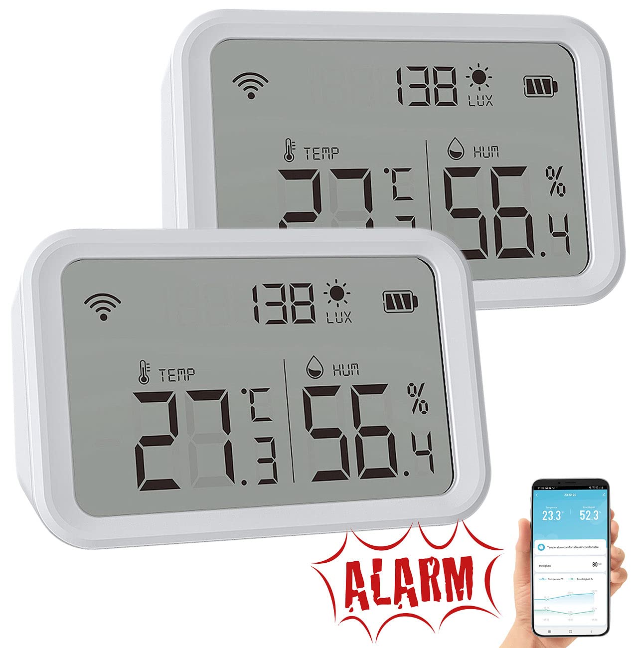 2 capteurs de température, d’humidité et de luminosité connectés [Luminea Home Control]