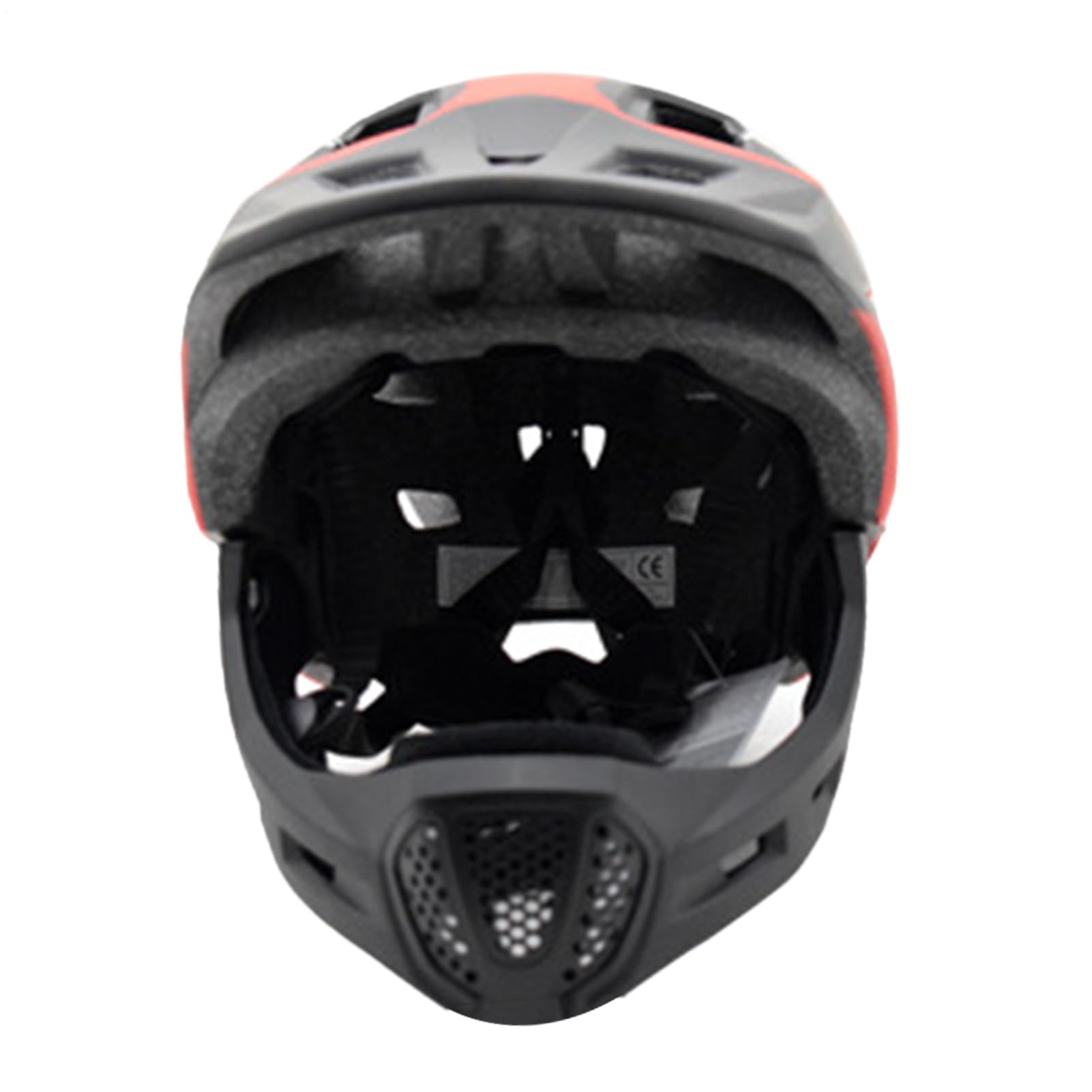 Casco Integral para niños y jóvenes, Casco con Protector de Barbilla Desmontable, Casco de Descenso, tamaño de la Circunferencia de la Cabeza: 50–56 cm, Rojo, para Ciclismo, Bicicleta de