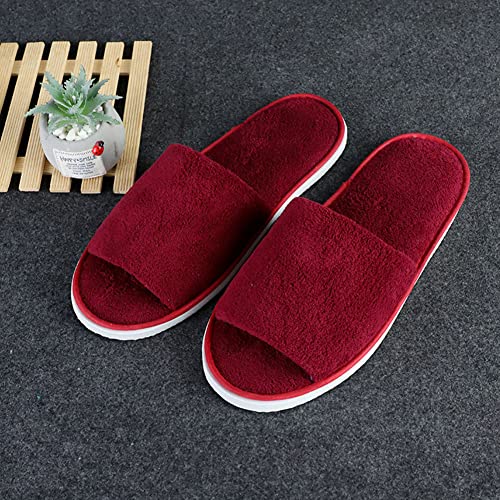 6 Pairs Spa Slippers for Women Men, Disposable Guest Washable Foldable Coral Fleece Bath Slippers for Wedding3