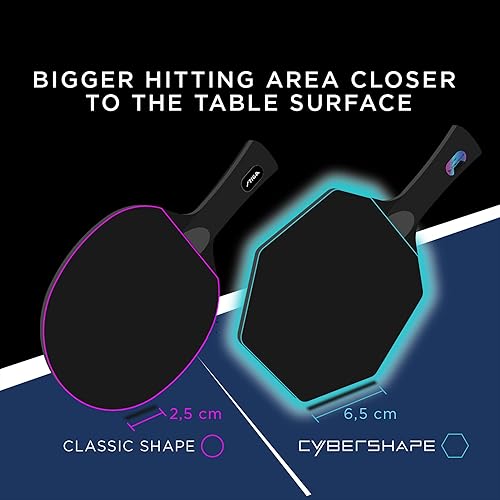 Miniatura 9 de STIGA Cybershape Carbon CWT Truls Edition - Cuchilla de tenis de mesa con tecnología de peso personalizada, control superior y agarre mejorado para