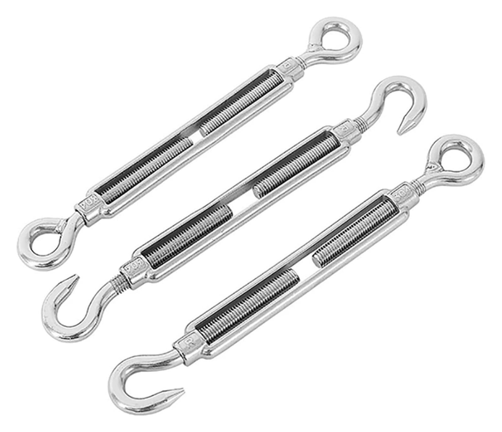 UDPOIUYT Adjust Chain Rigging Hook, 1PC Stainless Steel Turnbuckle Wire Rope Tensioner(Oc Type,M12)