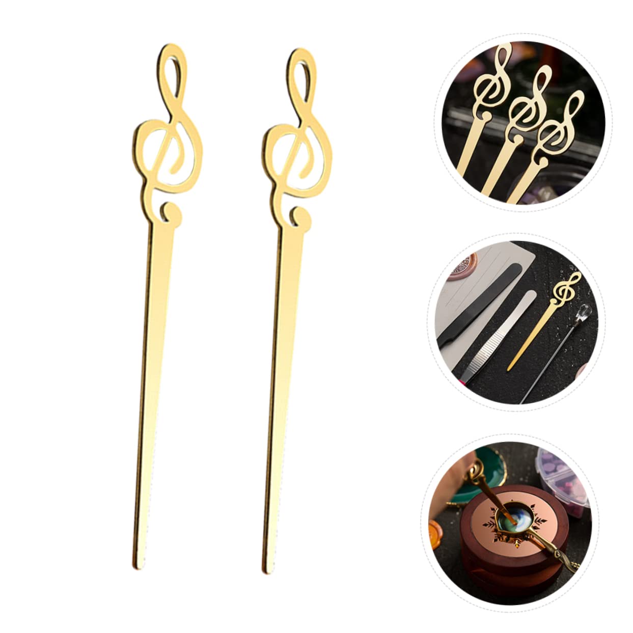DOITOOL 2Pcs Musical Note Shaped Stirring Rods for Sealing Wax Creative Wax Seal Supplies Easy to Hold Stir Chic Design for DIY Craft Projects