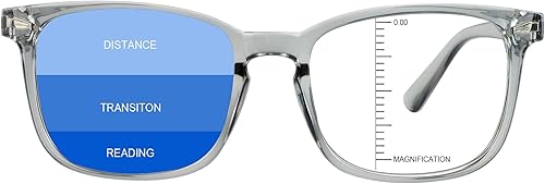 Miniatura 1 de LAMBBAA Gafas presbiópicas multifocales vintage cuadradas progresivas, gafas anti luz azul para hombres, mujeres lectores