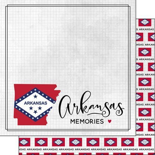 Arkansas Adventure Flag 38477 - Papel para álbum de recortes de doble cara de 12 x 12 pulgadas, 1 hoja