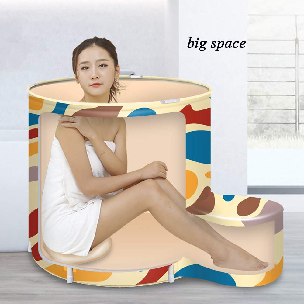 Baignoire Portable Seau De Bain Pliant Pliable Grand Adulte Enfants Baignoire Isolation Séparée Famille Salle De Bains Spa Baignoire 99X70x68cm