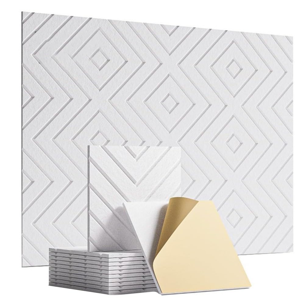 Paquete de 20 paneles insonorizantes blancos de 30 x 30 x 1 cm de