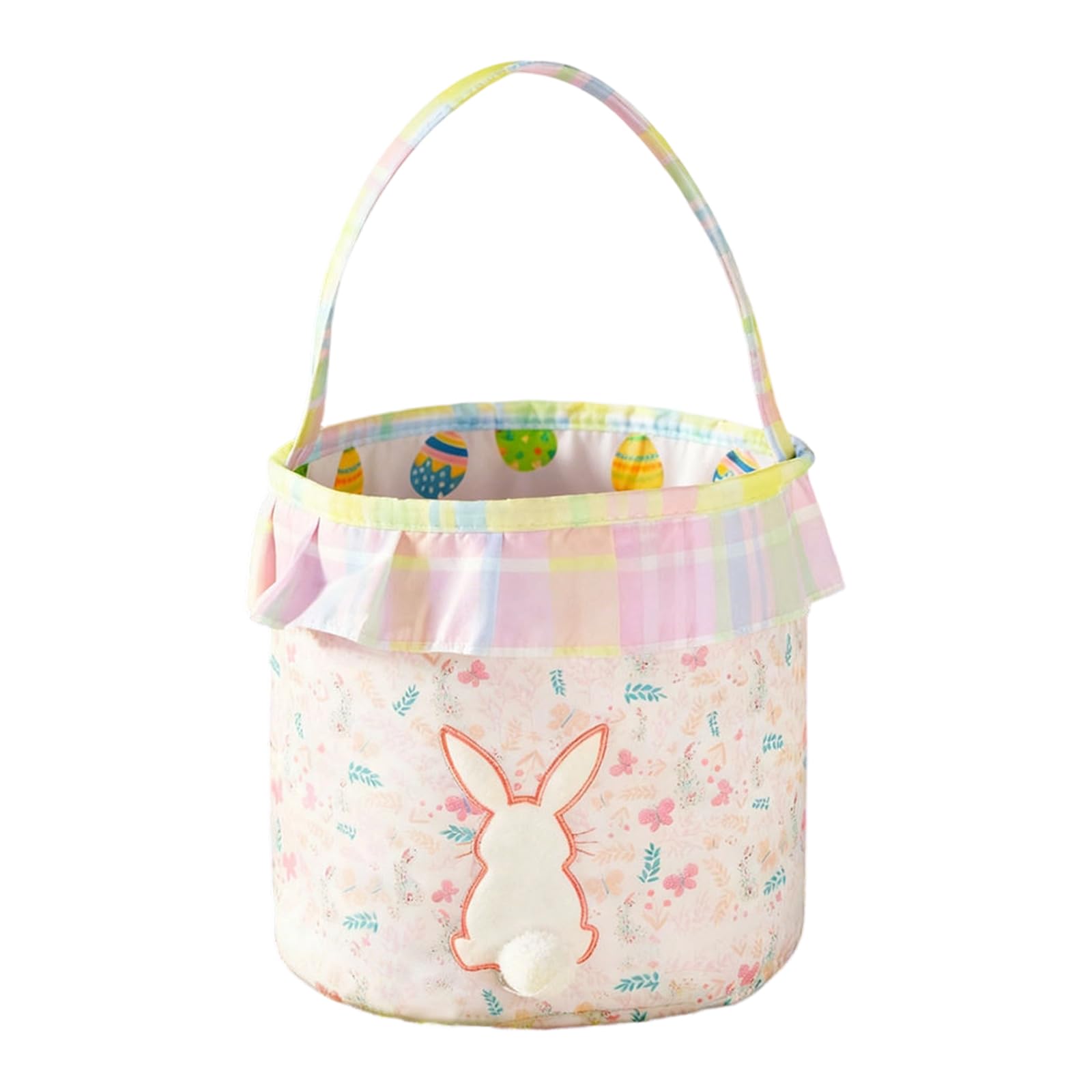 Nucelit Spacious Cotton Easter Rabbits Basket Washable with Handle for Home Storage Basket