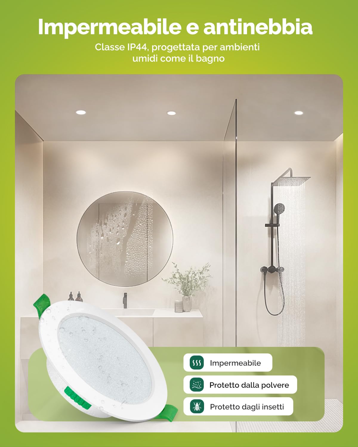 Fondiiz Set di 20 Faretti LED da Incasso per Cartongesso Dimmerabili, 220V 5W Faretti LED Soffitto Incasso Luce Calda Luce Naturale Luce Fredda, IP44 faretti da incasso foro 68 mm, Diametro 88 mm