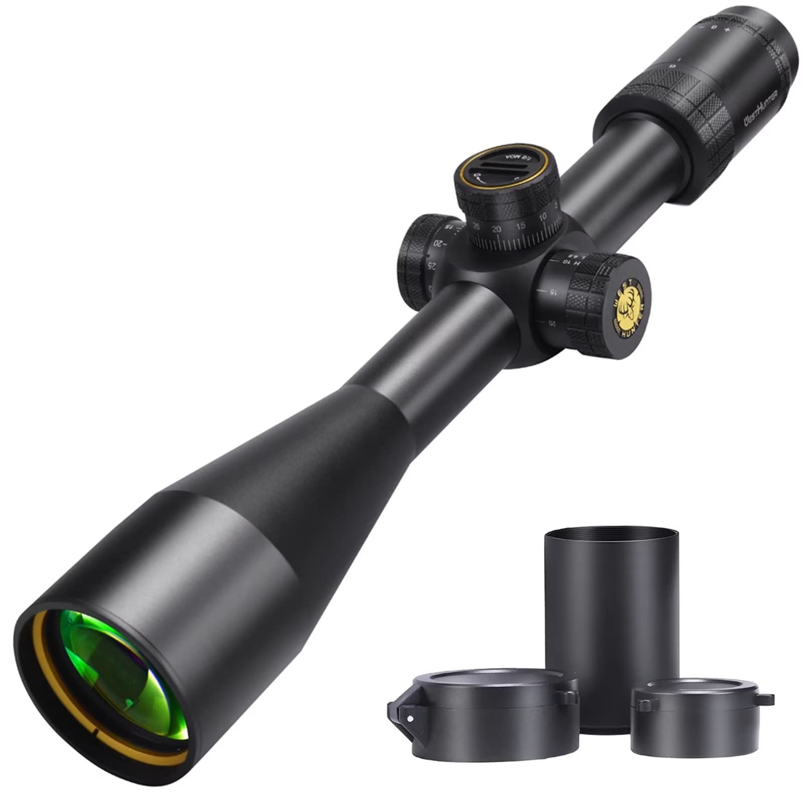 WestHunter Optics HD-N 6-24x50 FFP Scope, 30 mm Tube First Focal Plane Etched Glass Reticle 1/8 MOA Precision Shooting Scopes | Only Optics & Basic Accessories, Black (HD-N 6-24x50 FFP_Black-O)