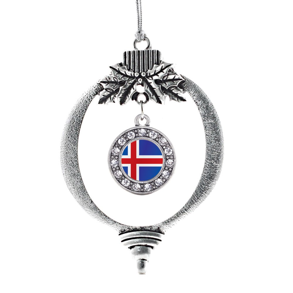 Adorno de Islandia circular navideño de plata ideal para regalar en fiestas