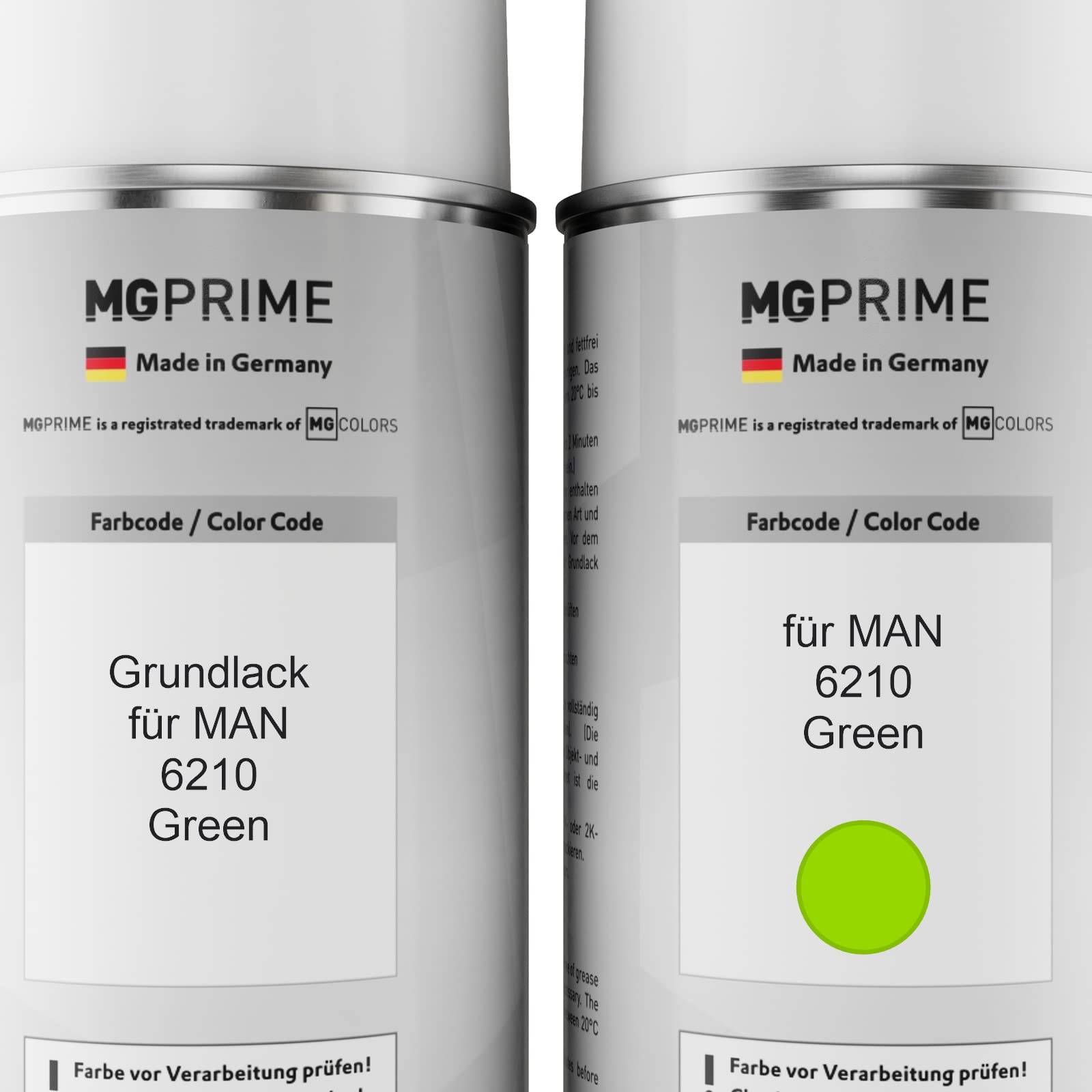 MG PRIME Bombolette di Vernice per auto per MAN 6210 Green + trasparente 2K | Kit vernice di fondo + base + trasparente 2K, bombolette spray 400ml