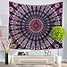 Produktbild Enhome Tapisserie Wandbehang, Mandala Boho Hippie Groß Wandteppich Polyster Wanddekoration Hanging Hippie Yoga Picknick Tischdecke LED Kupferdraht Licht (Pfau lila,90 * 75cm)