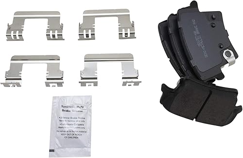 Miniatura 5 de TRQ Kit de pastillas de freno delanteras y traseras y rotores Kit químico de freno Pastillas de freno Rotor de freno semimetálico compatible con