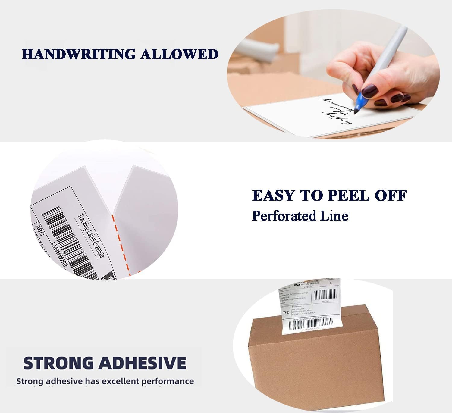 OausTect Direct Thermal Labels 4x6 Shipping Label Commercial Grade, Perforated Postage Mailing Labels, Compatible with Rollo Zebra Thermal Printer (8 Stacks|8000 Labels)