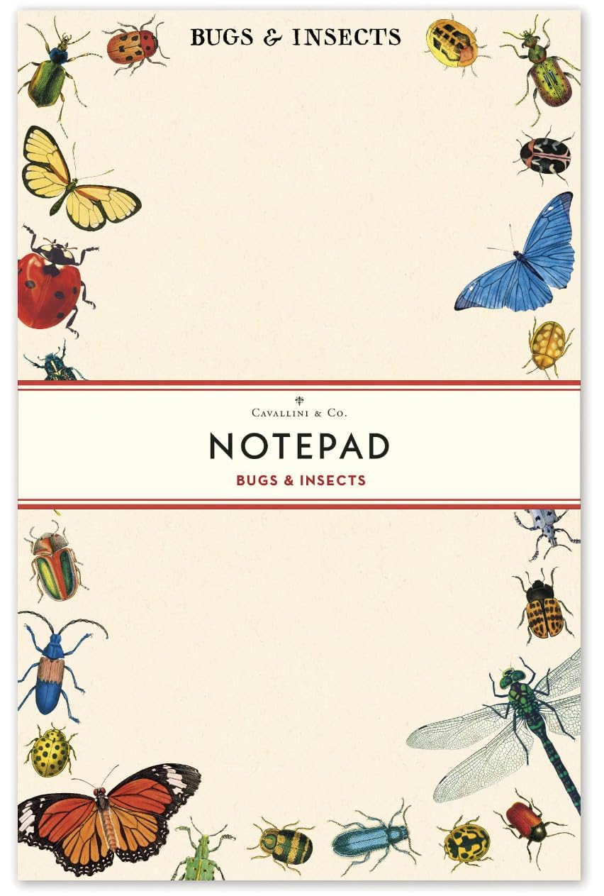 Bloc-notes insectes Cavallini de 100 pages détachables pour listes