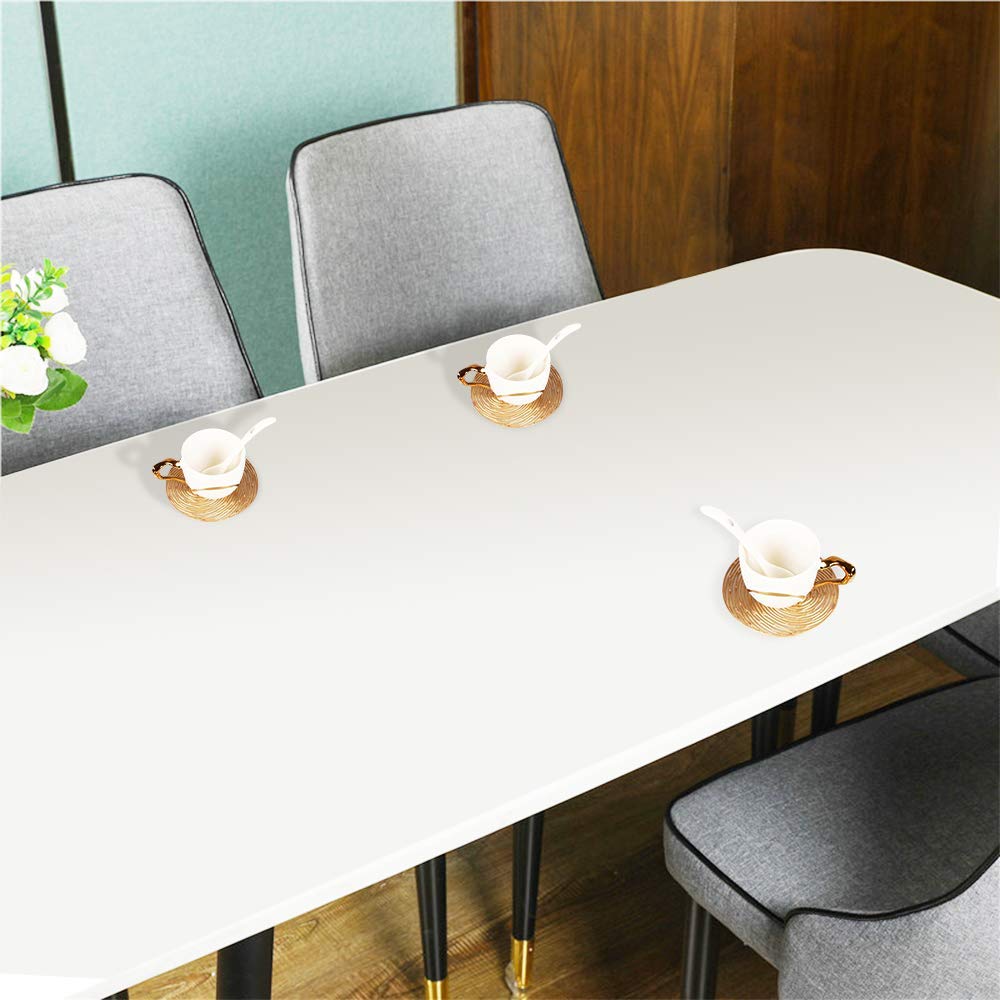 4 stuks placemats, rond, gevlochten, placemat rond, rotan onderzetters, ronde placemats, wilde rotan, voor isolatiepads op potten, kommen, waterkoker en eettafel, met rustieke sfeer
