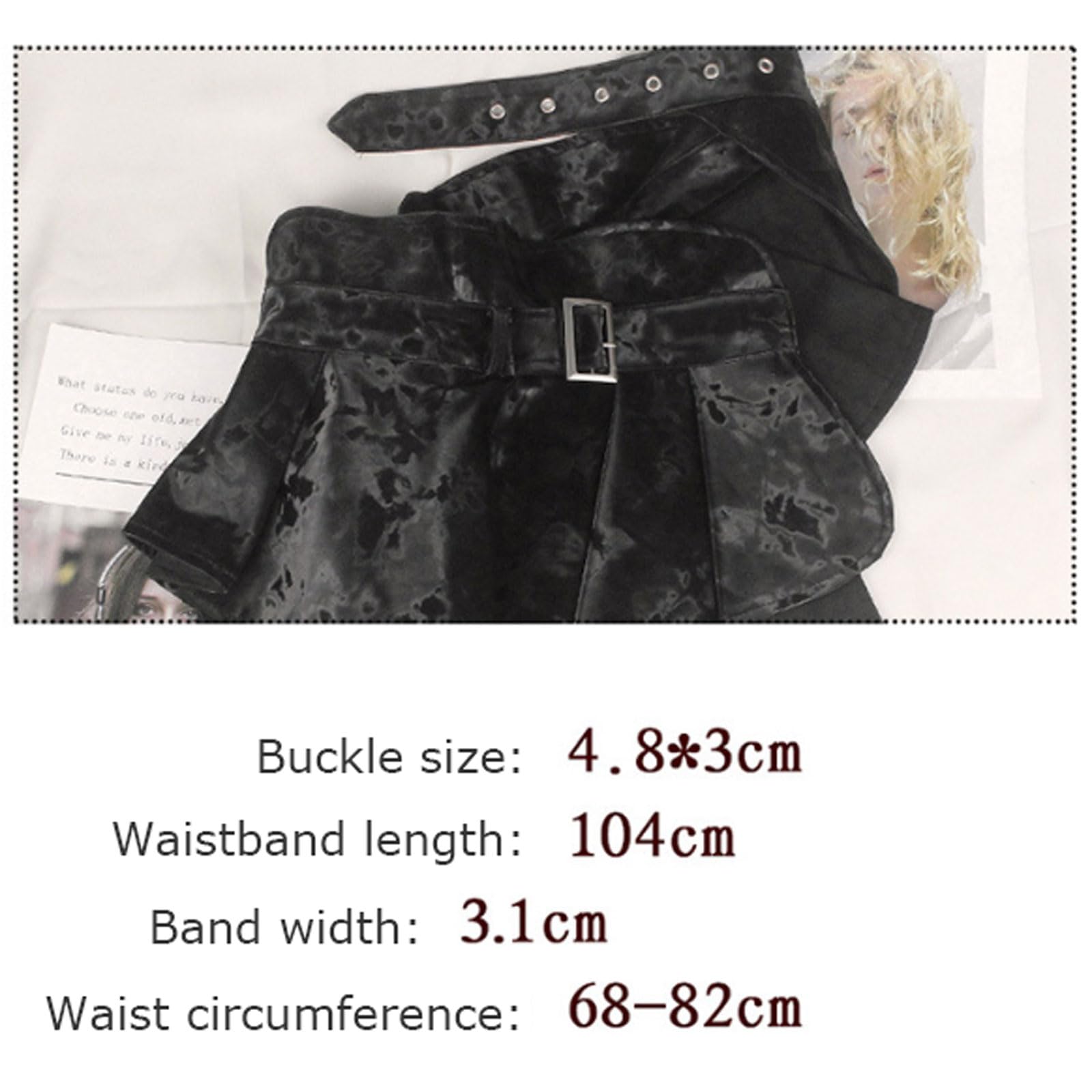 Ceinture Tendance Ceinture de Jupe en Cuir pour Femmes, Jupe décorative, Chemise, Pull, Ceinture de Taille à Volants avec Boucle réglable pour Le Style Ceinture décorative