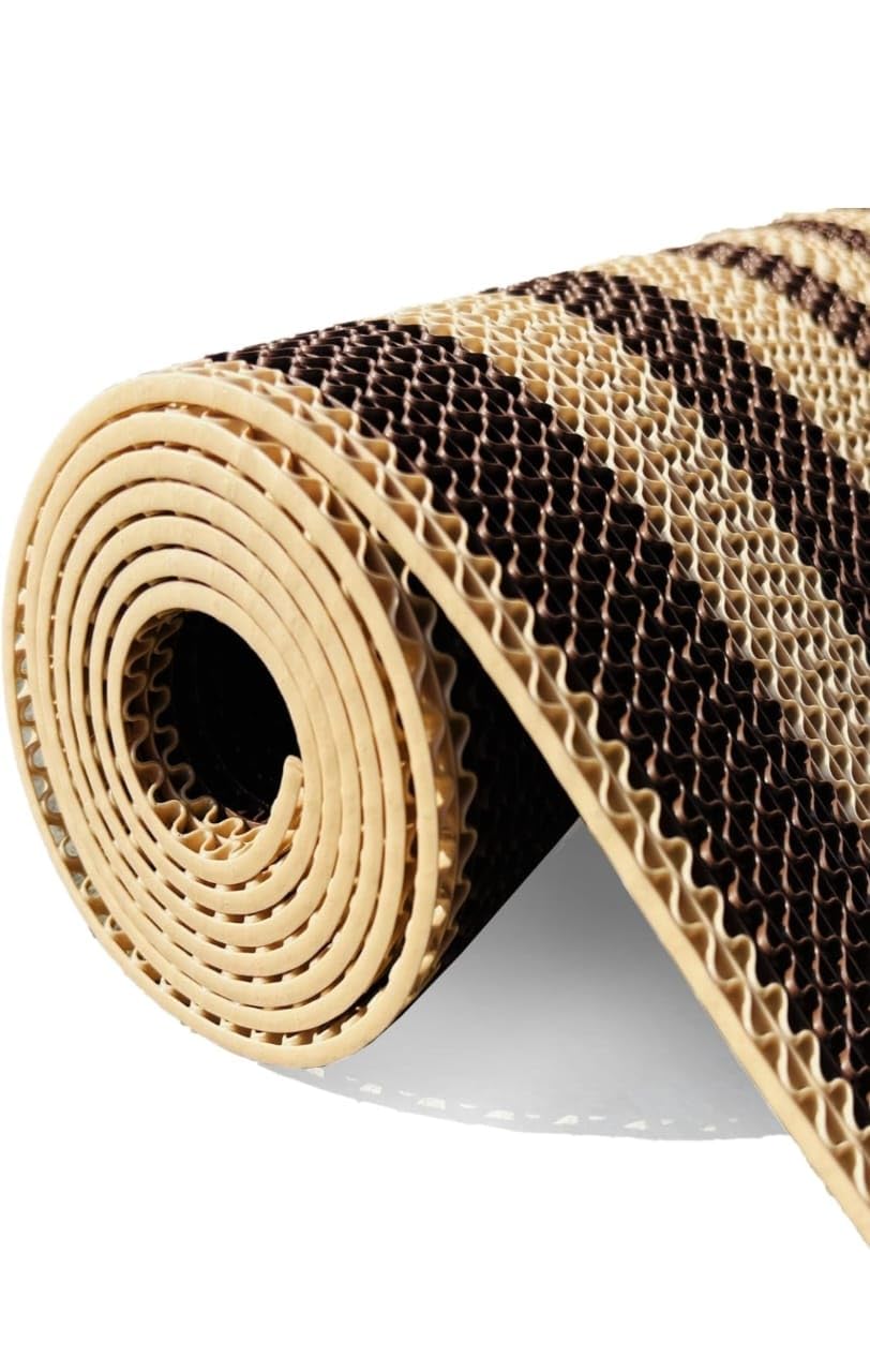 Non-Slip Safety Mat, Triangular Grid Pattern, Heavy-Duty Anti-Skid Surface 1.5x2 feet (Cream and Brown)-image-14