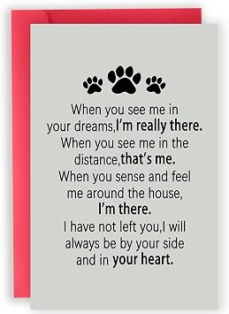 Pet Sympathy Card for Dog Cat Owners, Memorial Gifts