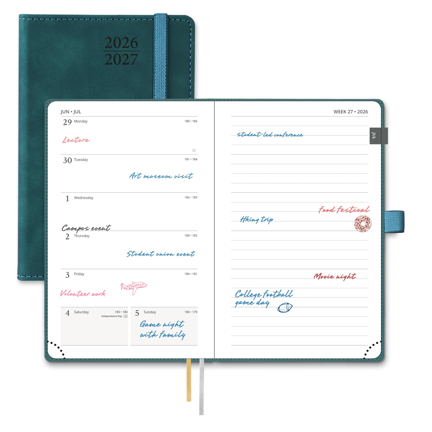 POPRUN 2026-2027 Pocket Planner (Size 4''x 6.25'') Pocket Calendar Notebook โ image 1